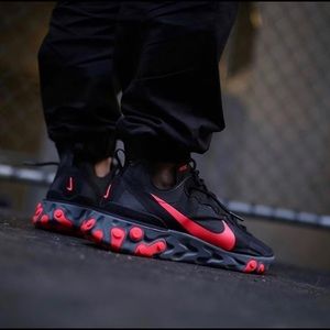 Nike React Element 55(2018) - Black/Solar Red/Grey